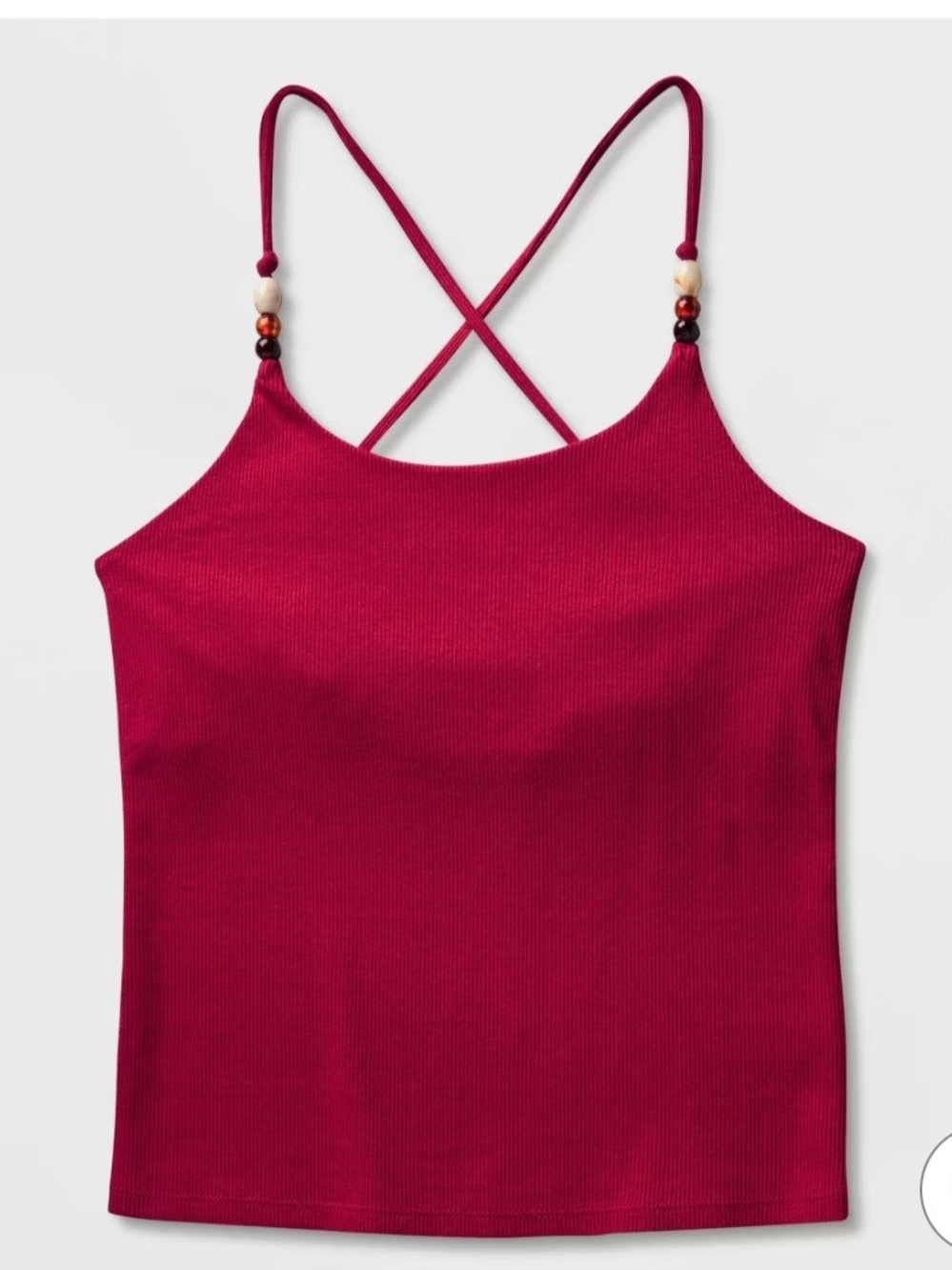 a new day Ribbed Crossback Tank Top - Berry Red